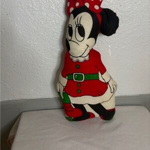 Vintage Disney Christmas Minnie Mouse Pillow Doll Plush